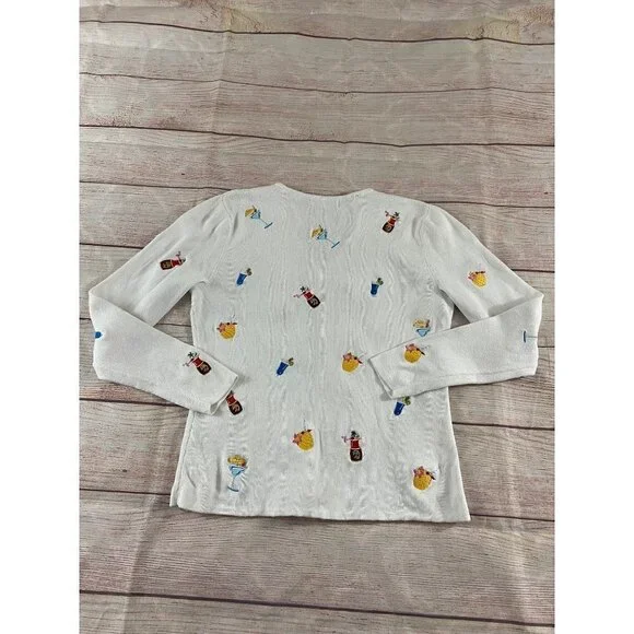 Alexandra Bartlett Petite White Embroidered Cardigan - PS - Picture 11 of 12